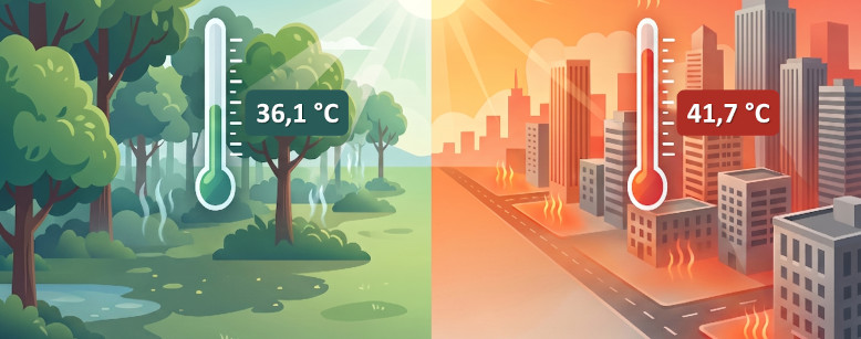 Depaving-depavimentare e rinaturalizzare fa scendere le temperature di 4 gradi